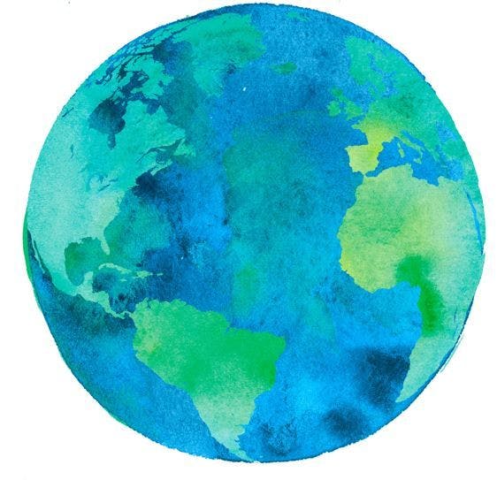 Global Obesity Rates Top One Billion, Quadrupling Among Youth from 1999-2022 / image credit watercolor globe: ©galyna_p/stock.adobe.com