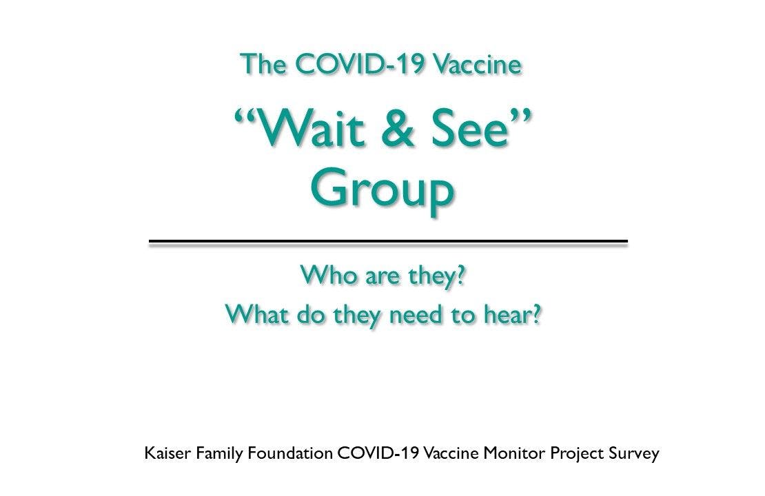 The COVID-19 Vaccine "Wait and See Group: Who are they? 