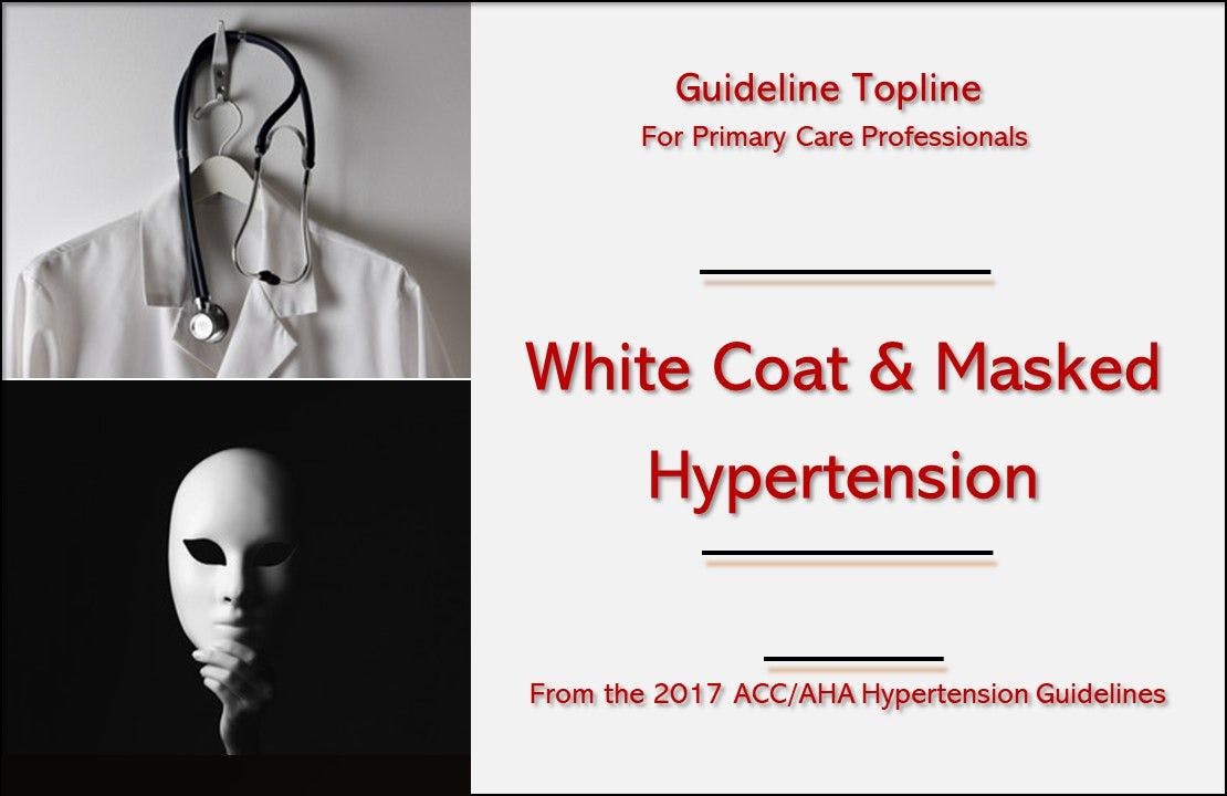 White Coat & Masked Hypertension: A Primary Care Guideline Topline