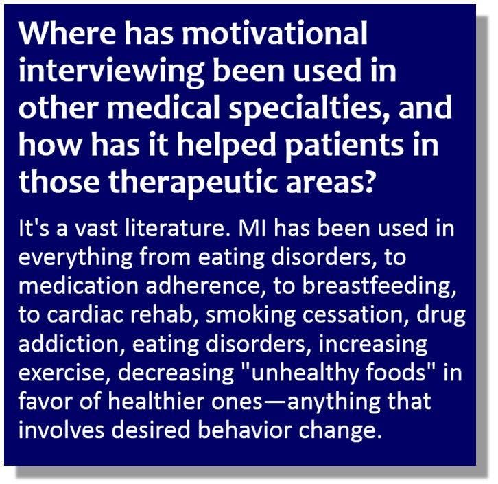 What specialties can use motivational interviewing