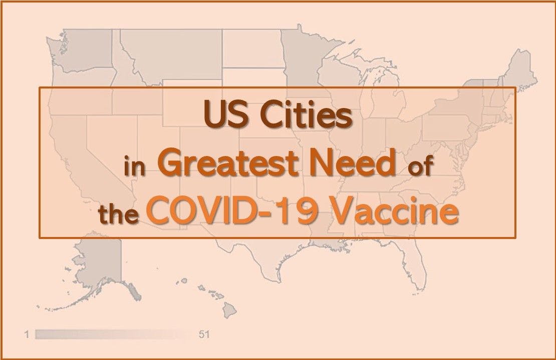 US cities in greatest need of COVID-19 vaccine 