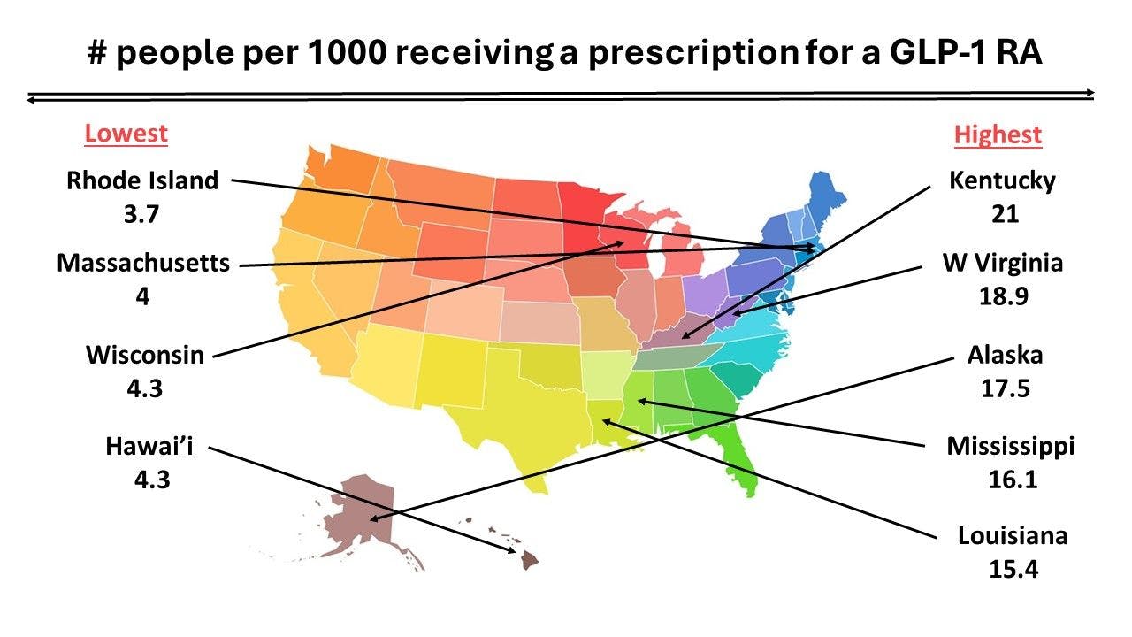 Where is all the Wegovy Going? Highest and Lowest Prescribing States / image credit US Map ©pyty/stock.adobe.com