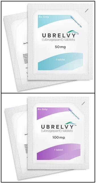 Allergan ubrogepant on-the-go tablets 50 mg and 100 mg