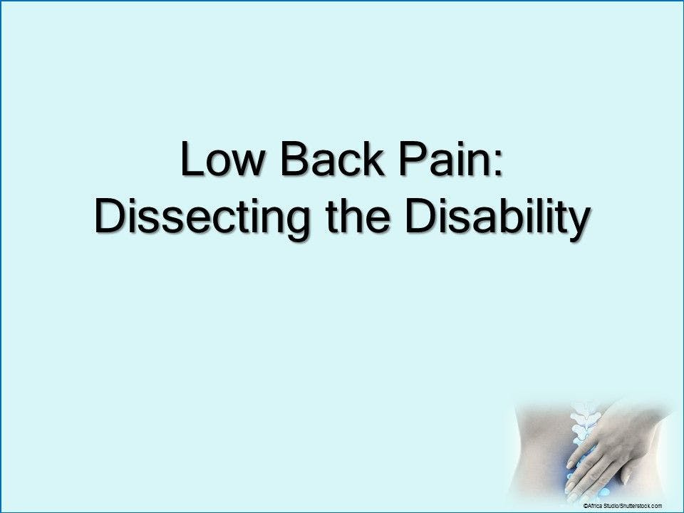 Low Back Pain: Dissecting the Disability